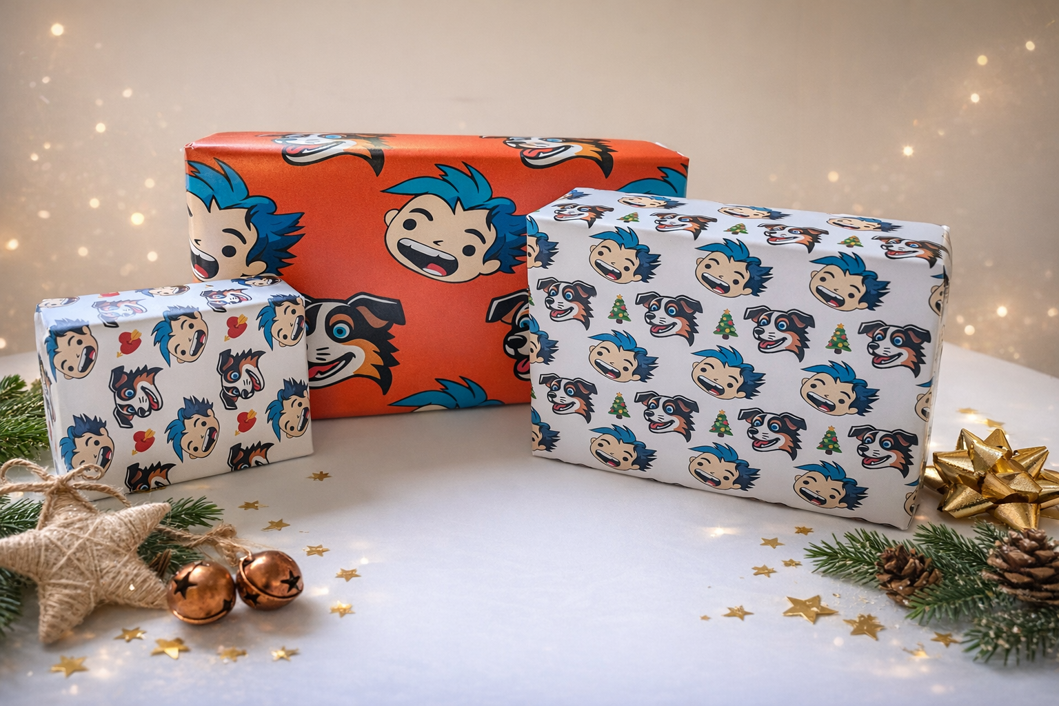 Festive giftwrap product photo